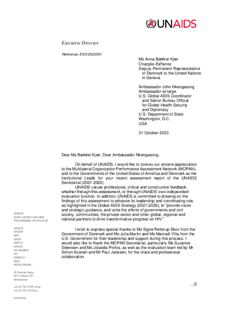 EXO2023501_MOPAN Management Response EXO2023501_MOPAN Management Response