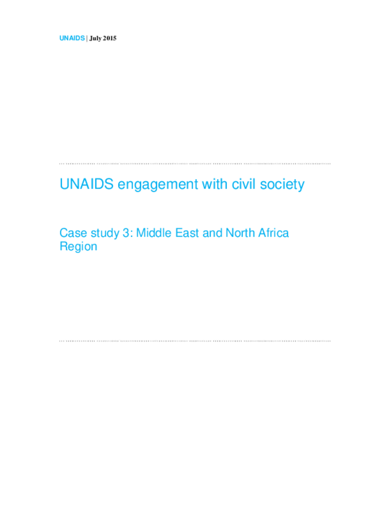 MENA - Case Study on UNAIDS Engagement with Civil Society